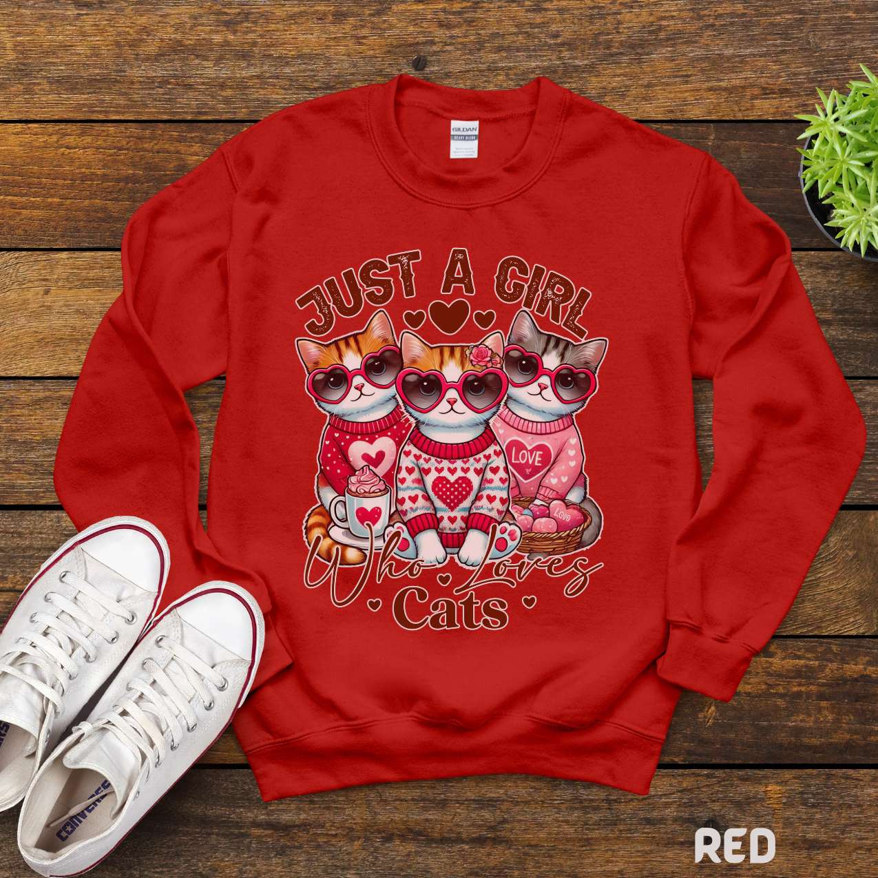 Girl Loves Cats Valentine Day Shirt, Vintage Romantic T-Shirt, Cat Retro Unisex Tee
