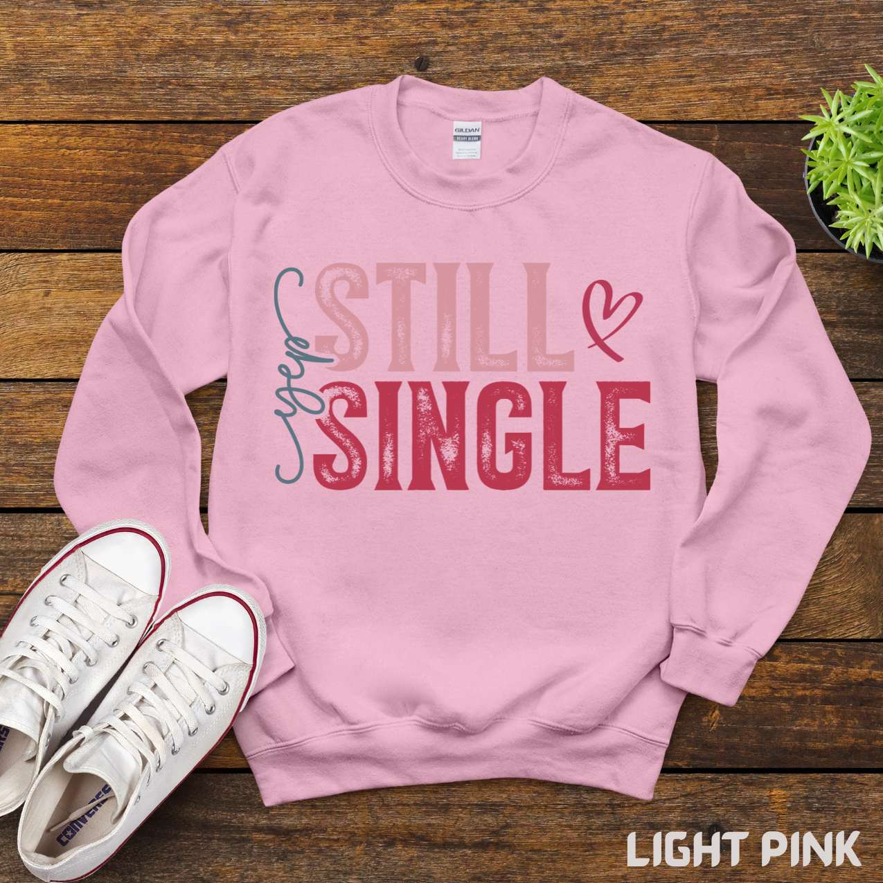 Valentine Day Still Single, Pink Heart Shirt, Comfort Colors Casual Wear, Romantic Gift