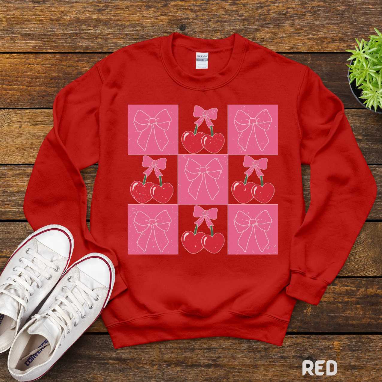 Cherry Coquette Valentine Day Shirt, Sweatshirt Romantic T-Shirt, Love Retro Unisex Tee