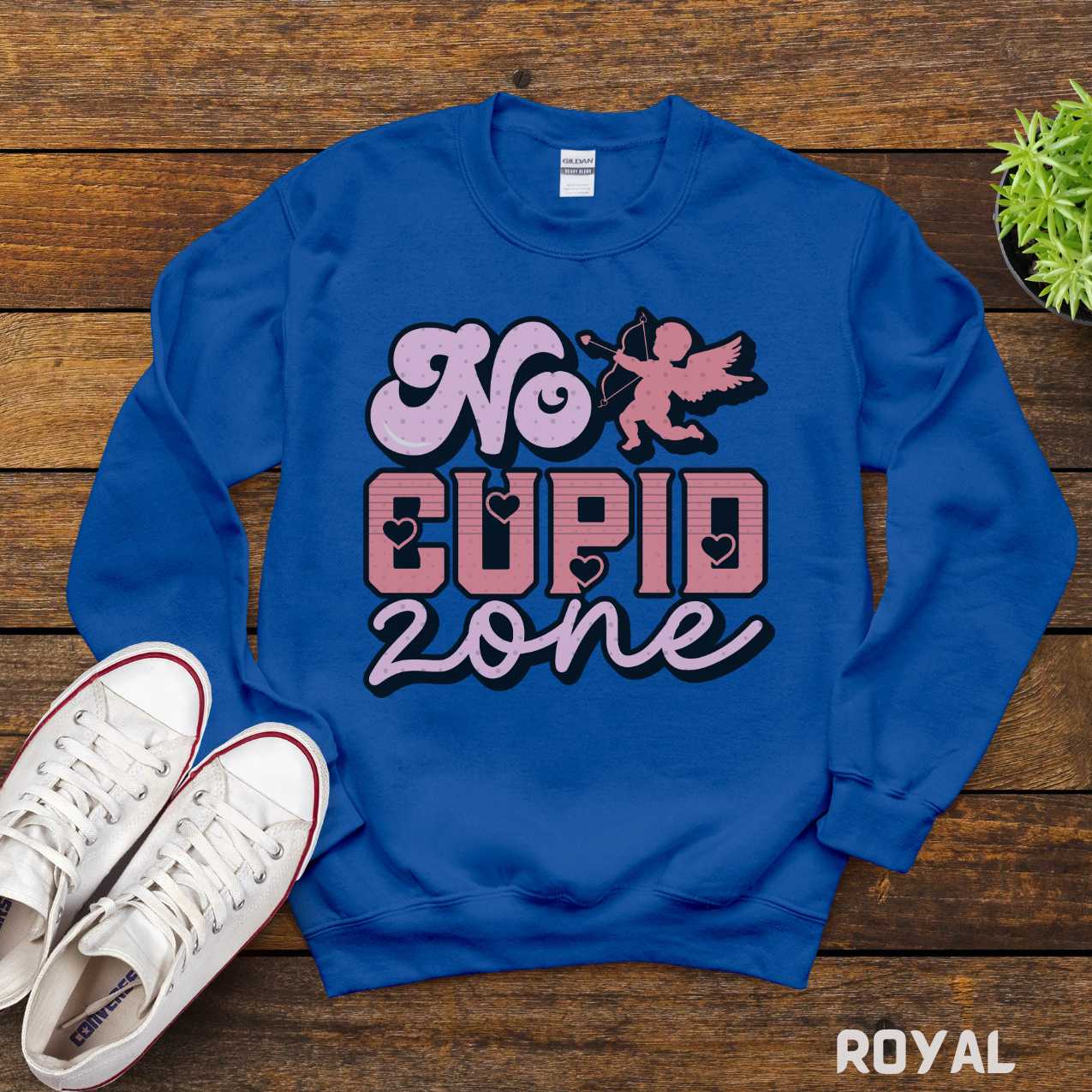 Anti Valentine Day No Cupid Zone Shirt, Vintage T-Shirt, Love Retro Unisex Tee