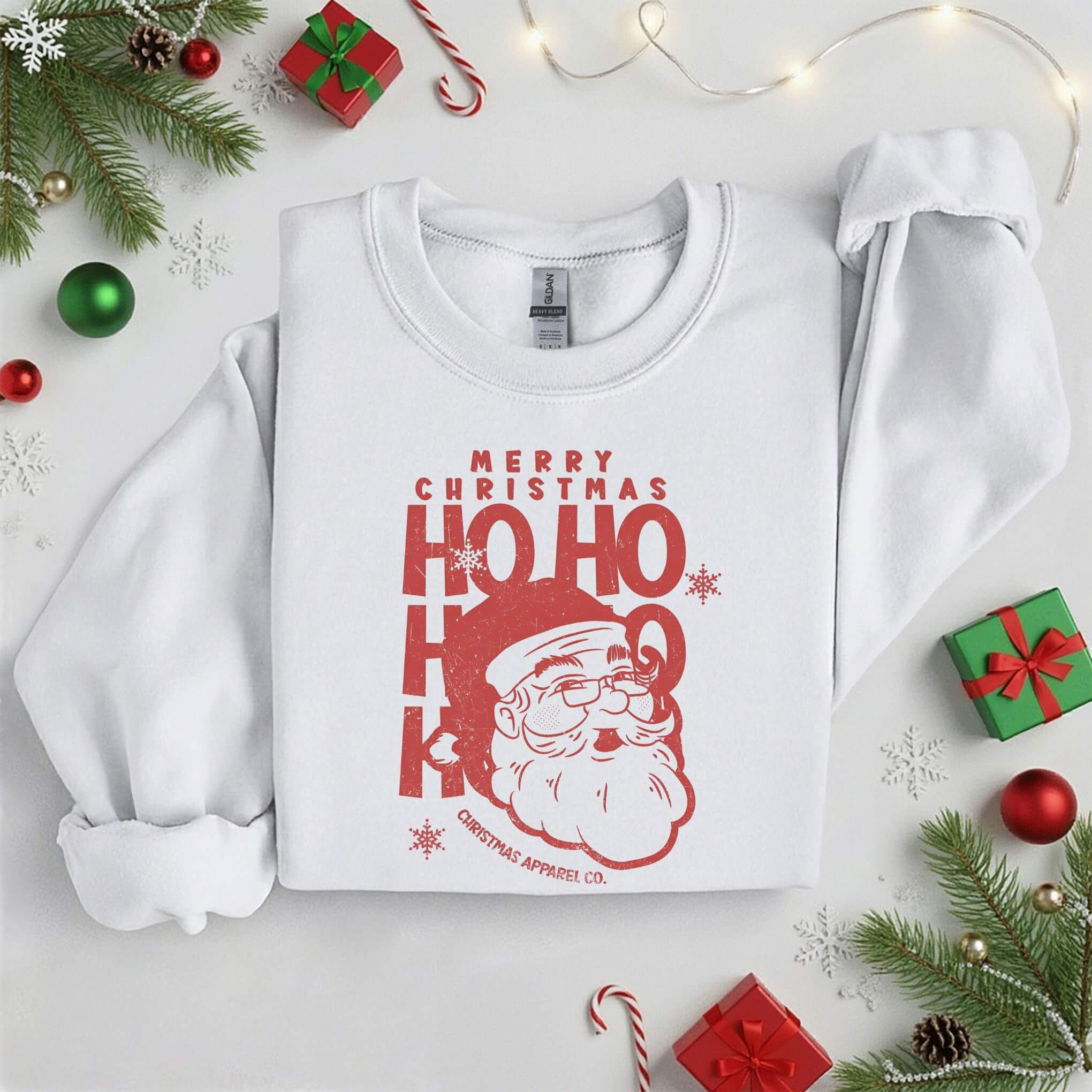 Merry Christmas Ho Sweater• Rock and Roll Santa Tshirt • Vintage Holiday