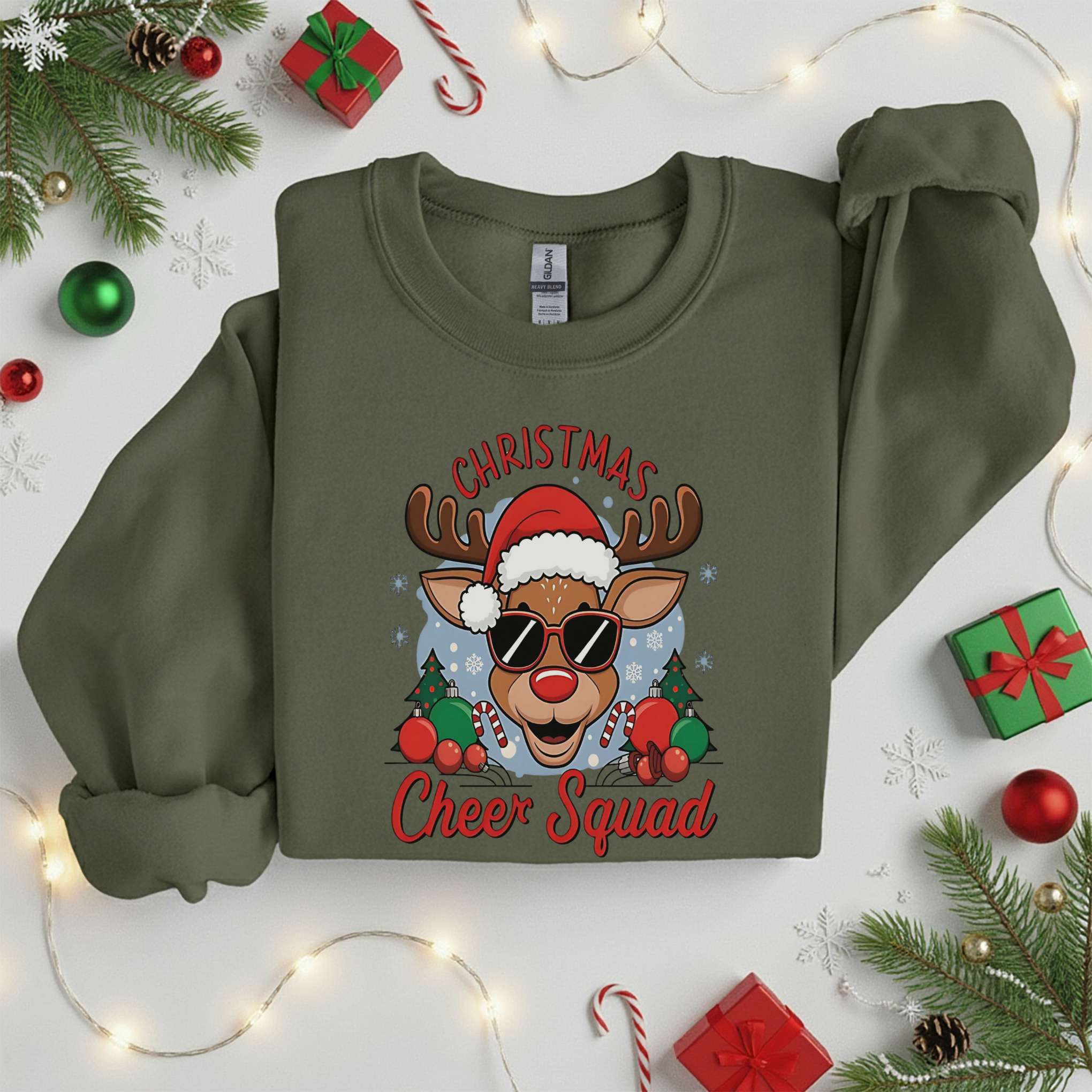 Christmas Cheer Squad Reindeer | Funny Santa Reindeer Sublimation | Holiday T-Shirt