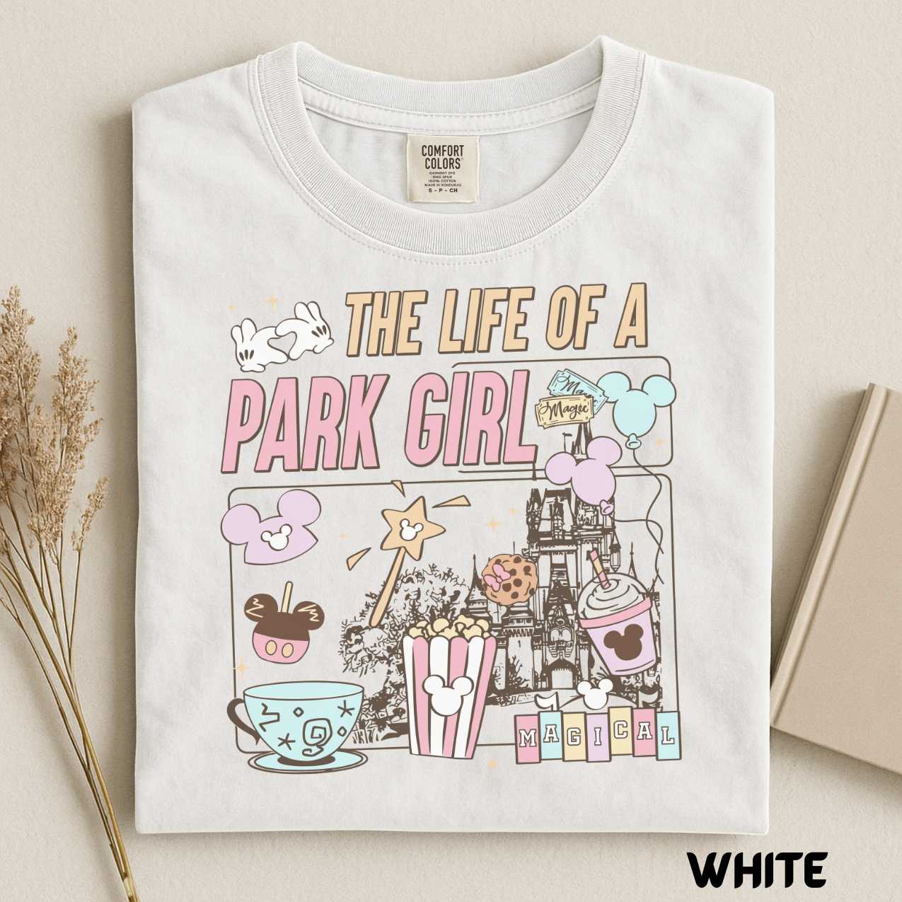 The Life Of A Park Girl Disney Castle T-shirt, Retro Pastel Tee, Disney World Happiest Place, WDW Girl Trip Tshirt