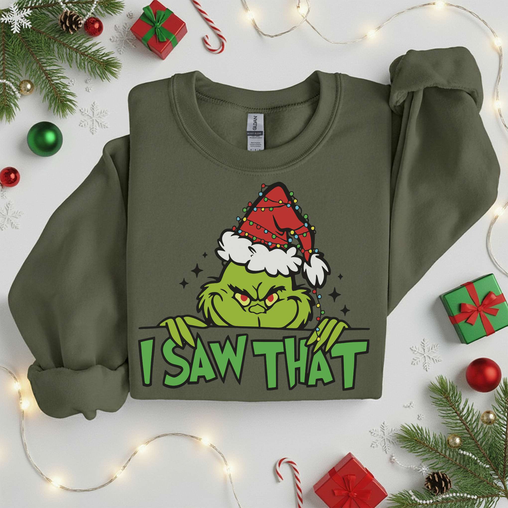 Grinch I Saw That Sweater • Christmas Holiday Tee • Unisex T-Shirt