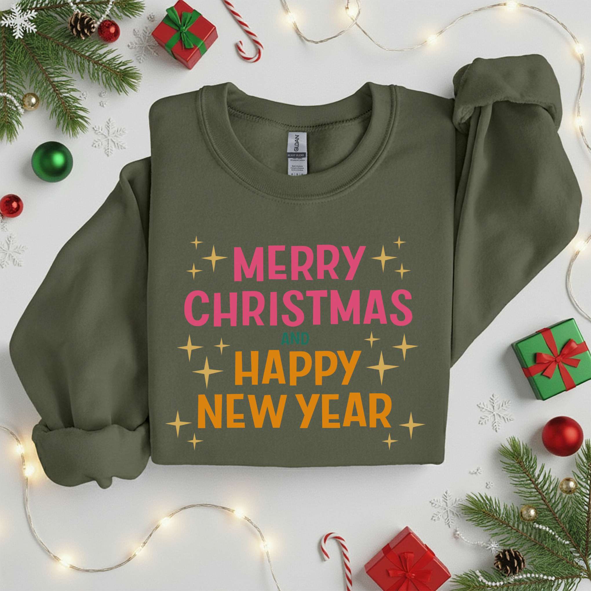 Merry Christmas and Happy New Year Sweatshirt • Cozy Holiday Tee •  Xmas Gift • Unisex T-Shirt