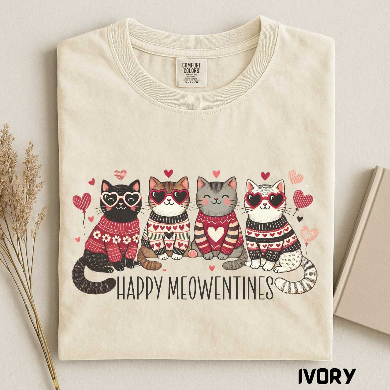 Happy Meowentines Day Shirt, Vintage Romantic T-Shirt, Love Retro Unisex Tee