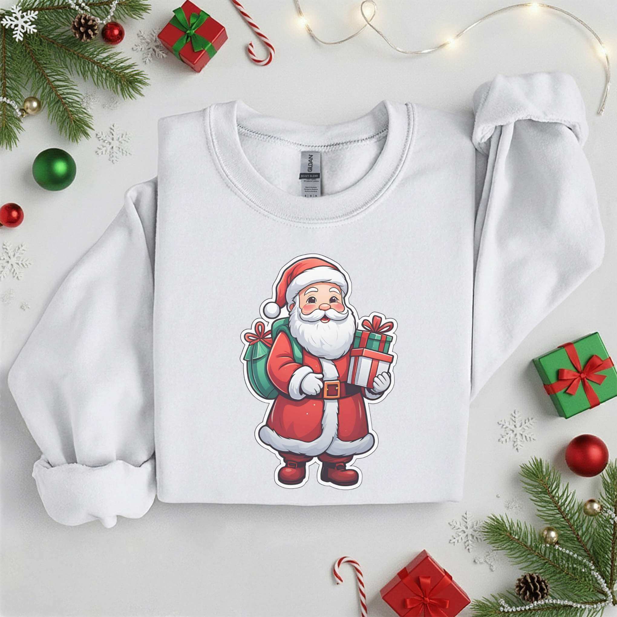 Cartoon Santa Claus Christmas Shirt – Festive Holiday Tee, Xmas Graphic Shirt