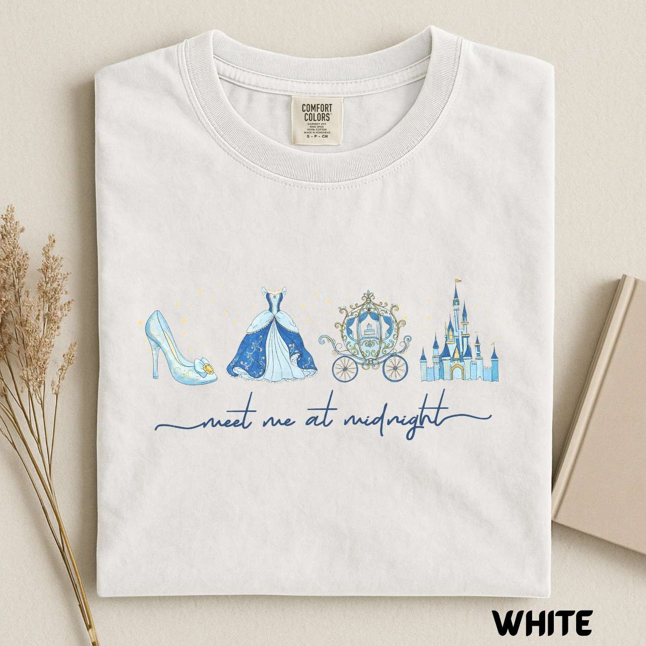 Meet me at Midnight Shirt, Cinderella Inspired Comfort Colors T-Shirt, Disney Shirt, Princess Party Gift, Disney Girls Trip