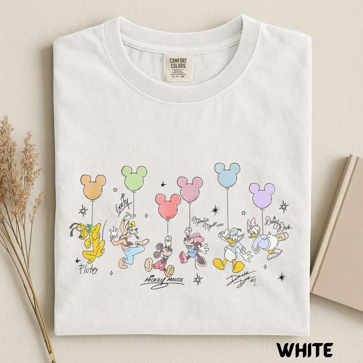 Retro Disney Mickey And Friends Signatures Comfort Colors Shirt Disney Vacation Shirt, Magic Kingdom shirt Disneyland Tee, Disneyworld Shirt