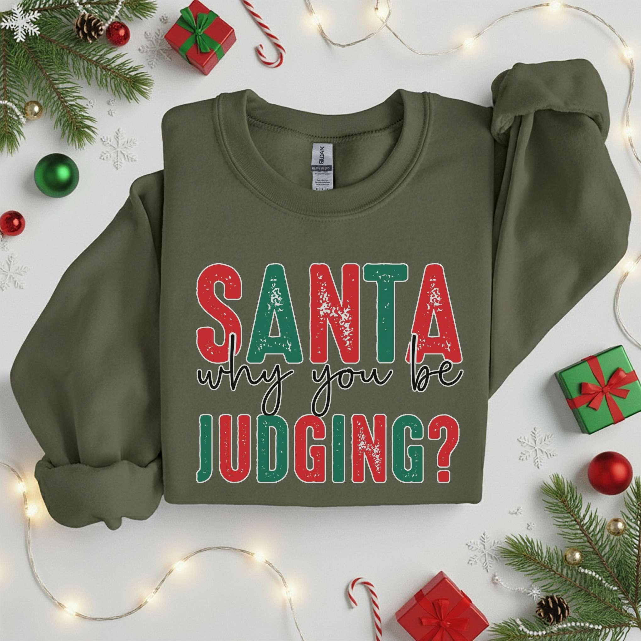 Santa Judging Christmas Sweater• Tshirt