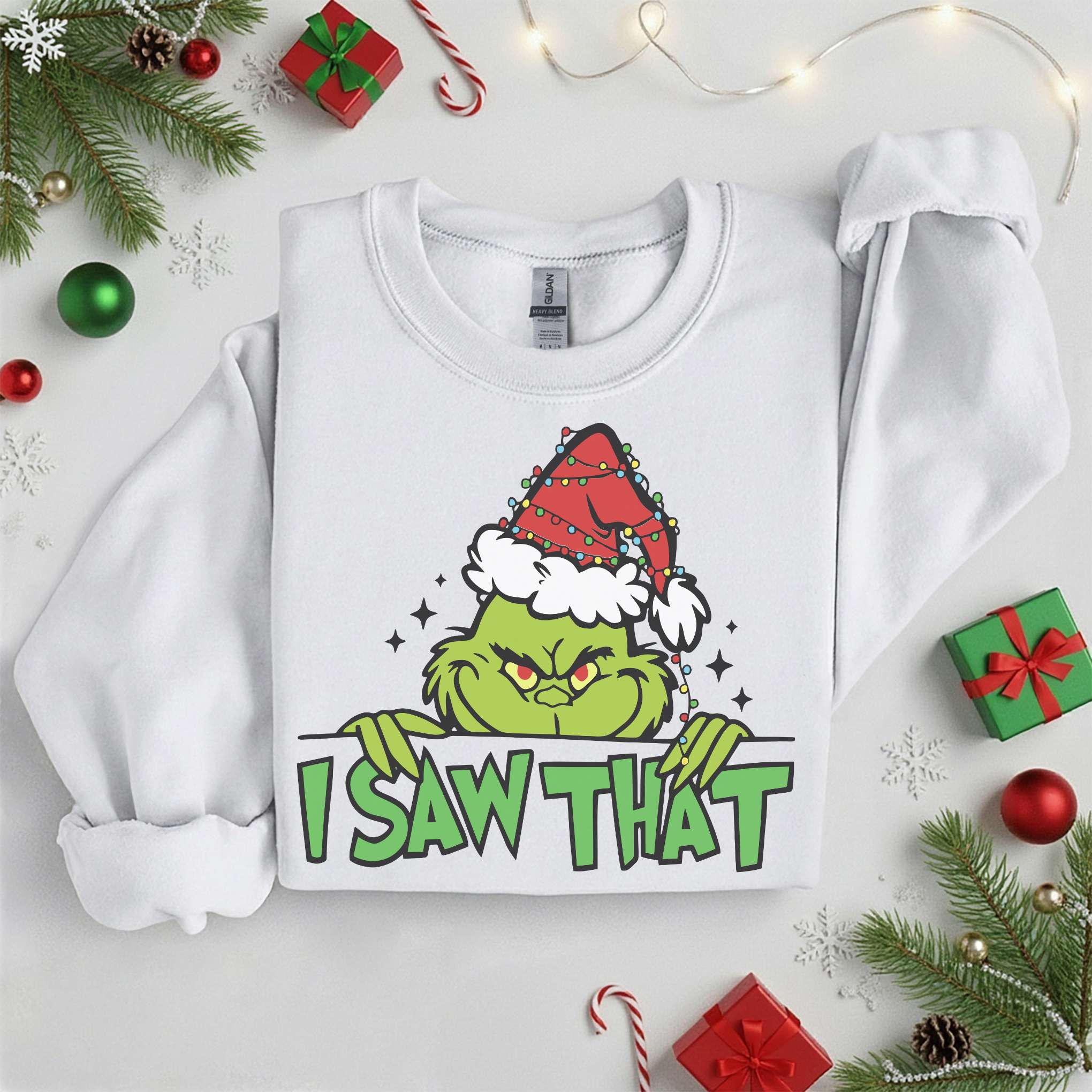 Grinch I Saw That Sweater • Christmas Holiday Tee • Unisex T-Shirt