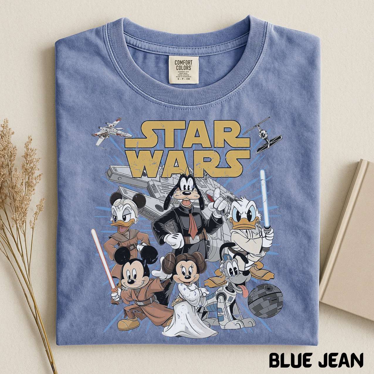 Retro Star Wars Shirt, Disney Star Wars Comfort Colors Tee, Retro Mickey and Friends Jedi Tee, Family Vacation Outfit, Gift for Disney Fans
