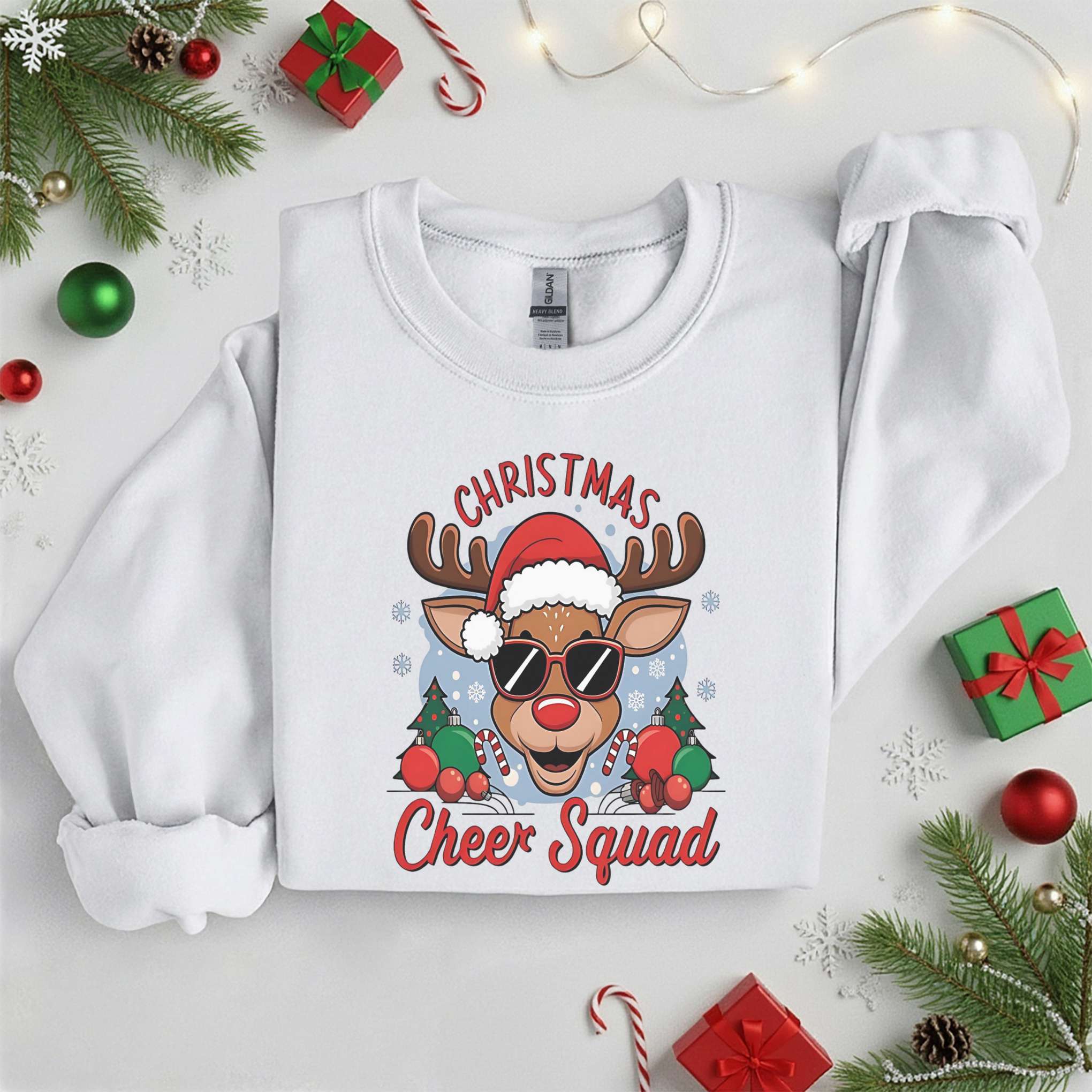 Christmas Cheer Squad Reindeer | Funny Santa Reindeer Sublimation | Holiday T-Shirt