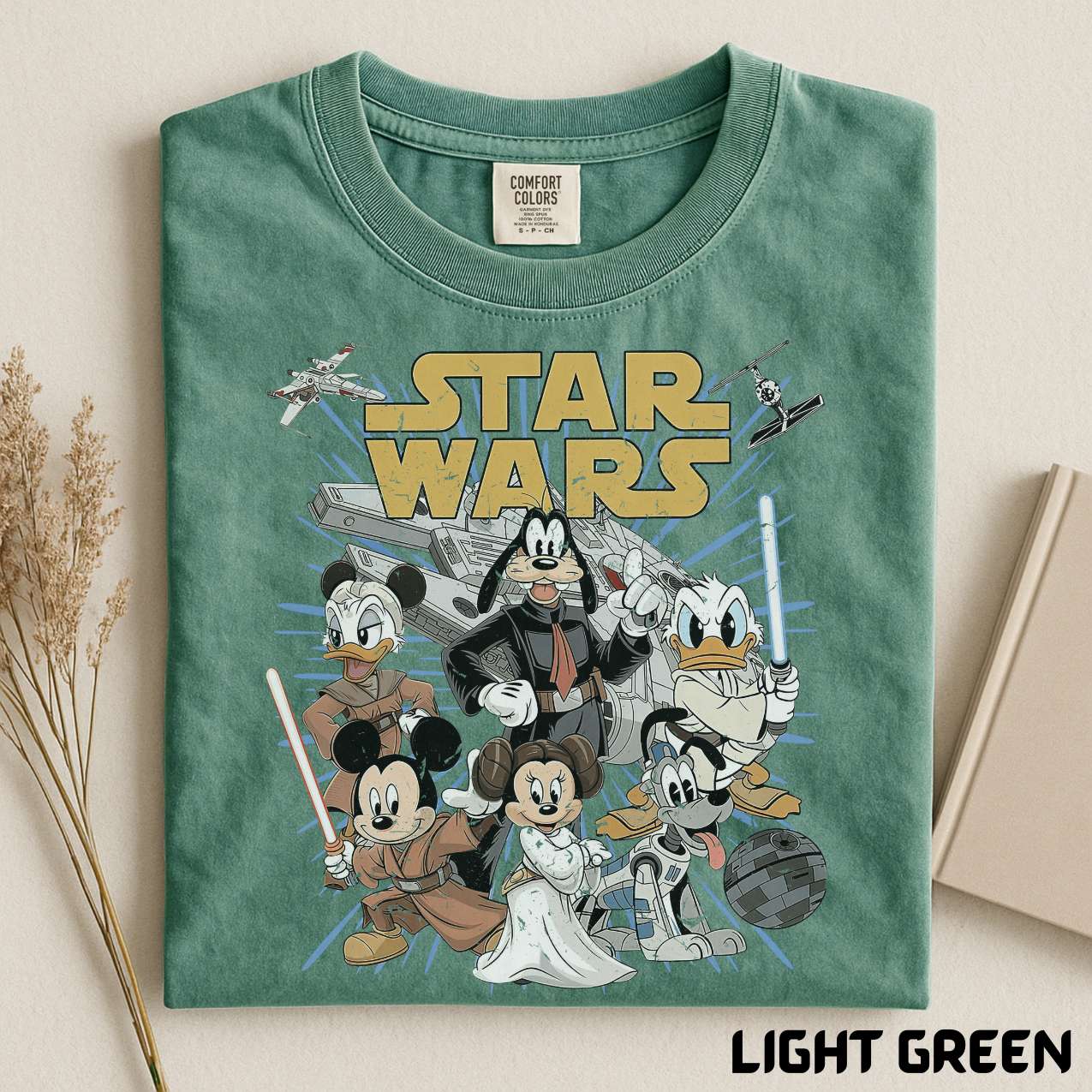 Retro Star Wars Shirt, Disney Star Wars Comfort Colors Tee, Retro Mickey and Friends Jedi Tee, Family Vacation Outfit, Gift for Disney Fans