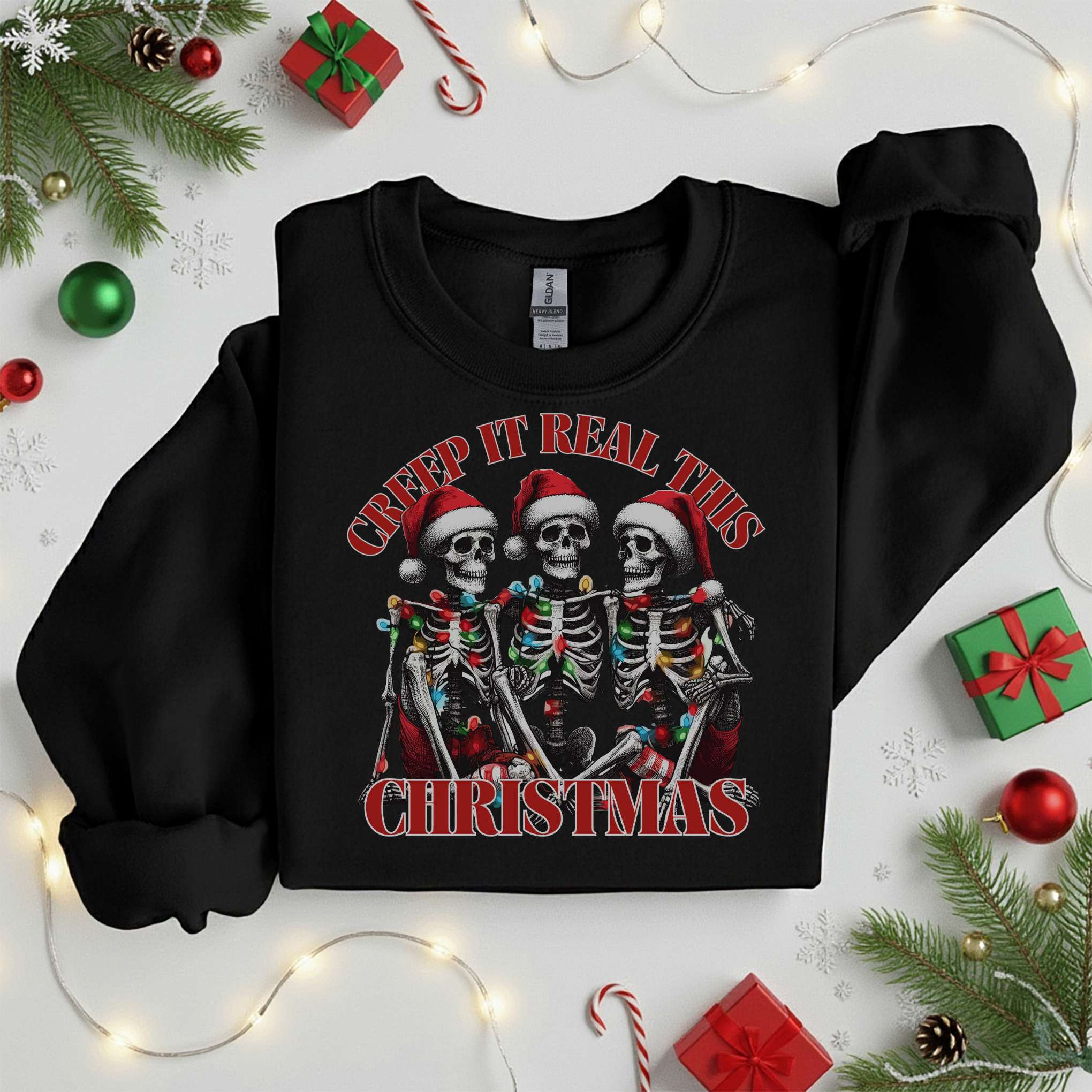 Skeleton Christmas Creep It Real Sweatshirt Tshirt