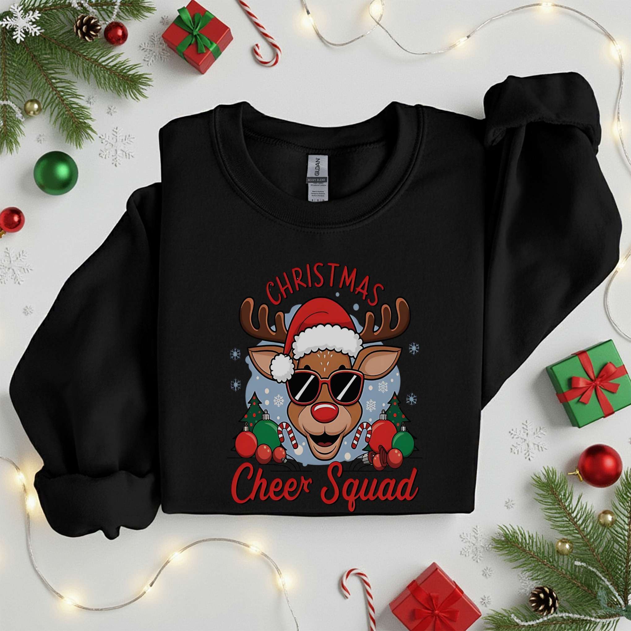Christmas Cheer Squad Reindeer | Funny Santa Reindeer Sublimation | Holiday T-Shirt