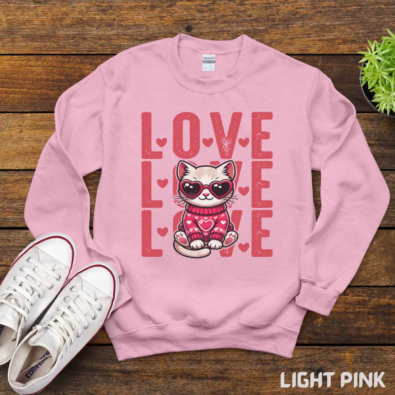 Love Cat Valentine Day Shirt, Vintage Romantic T-Shirt, Retro Unisex Tee