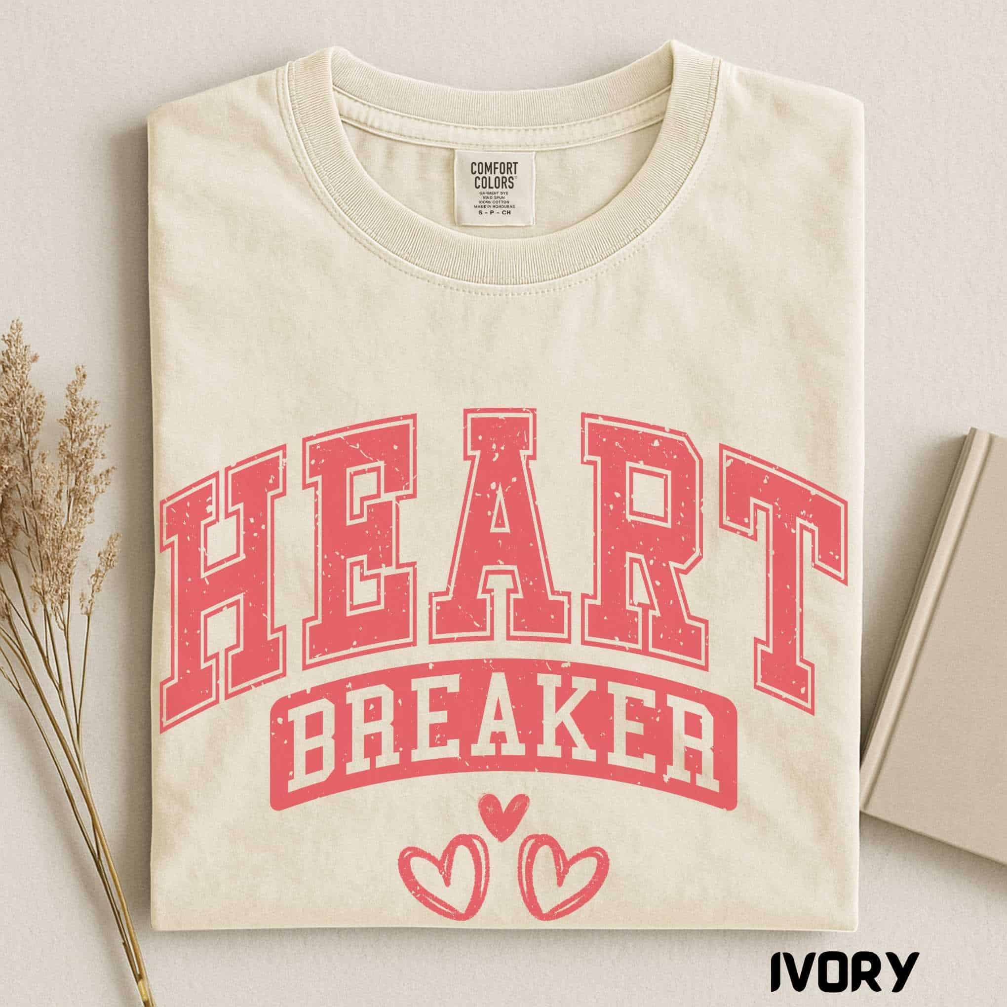 Valentine’s Day Heart Breaker, Pink Heart Design, Comfort Colors Casual Wear, Romantic Gift