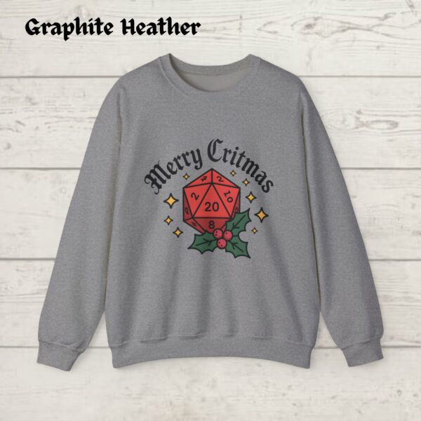 Dungeons and Dragons Christmas Party Sweatshirt, Christmas Sweatshirt For DnD Fans, Polyhedral Dice Xmas Hoodie, Merry Critmas Sweater - Image 8