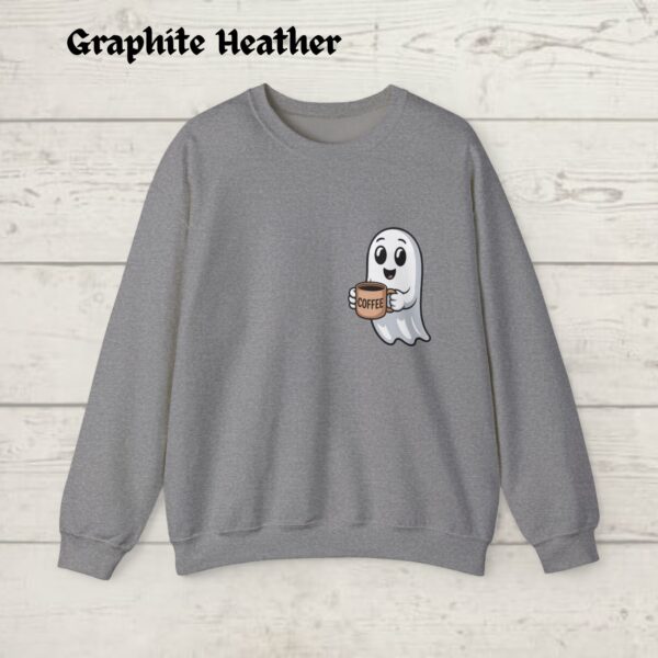 Cute Spooky Coffee Sweatshirt, Womens Ghost Sweatshirt, Spooky Season, Fall Coffee Lover Shirt, Halloween Party Shirt - Image 7