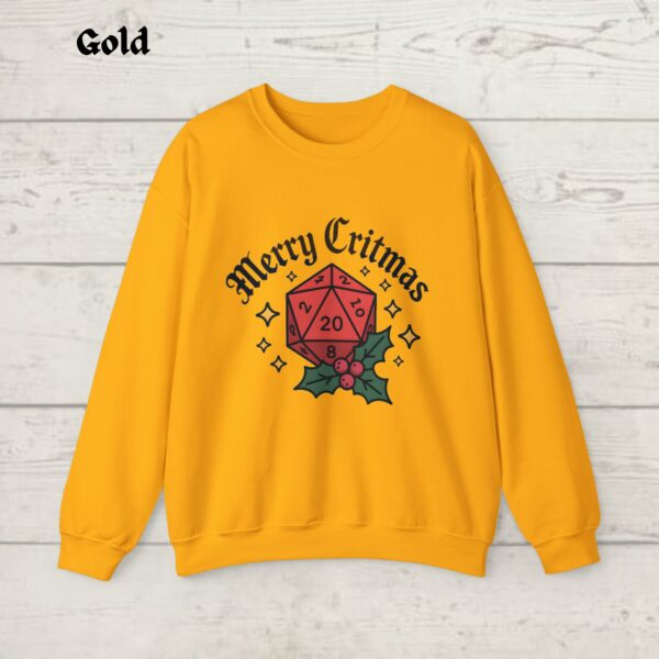 Dungeons and Dragons Christmas Party Sweatshirt, Christmas Sweatshirt For DnD Fans, Polyhedral Dice Xmas Hoodie, Merry Critmas Sweater - Image 7
