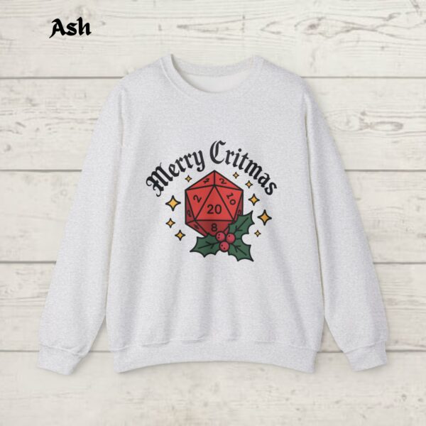 Dungeons and Dragons Christmas Party Sweatshirt, Christmas Sweatshirt For DnD Fans, Polyhedral Dice Xmas Hoodie, Merry Critmas Sweater - Image 6