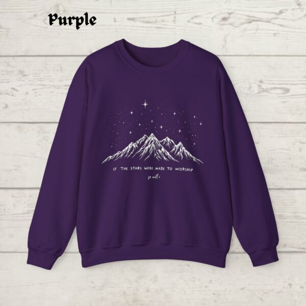 If The Stars Were Made To Worship Sweatshirt, Christian, Faith Outfit, Bible Verse Clothing, Religious Family, Cute Women Gift - Image 5