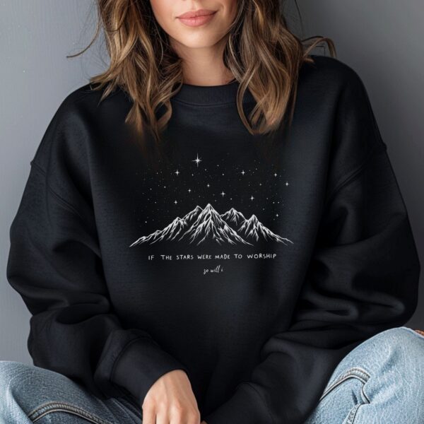 If The Stars Were Made To Worship Sweatshirt, Christian, Faith Outfit, Bible Verse Clothing, Religious Family, Cute Women Gift