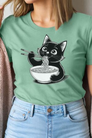 Noodle Cat Shirt, Ramen Cat Shirt, Cat Mom Shirt, Cat Tee, Cat Lover Shirt, Animal Lover Tee, Cat Lovers Tee, Gift for Mom