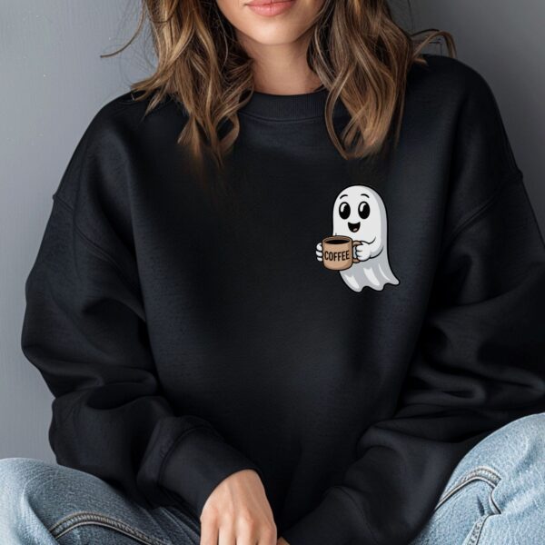 Cute Spooky Coffee Sweatshirt, Womens Ghost Sweatshirt, Spooky Season, Fall Coffee Lover Shirt, Halloween Party Shirt